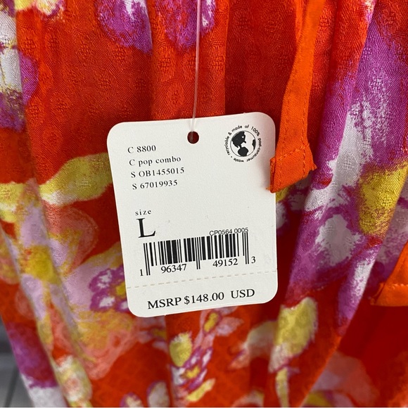 Free People Wisteria Maxi Dress Orange Floral Lightweight Open Back Sleeveless - Picture 12 of 14